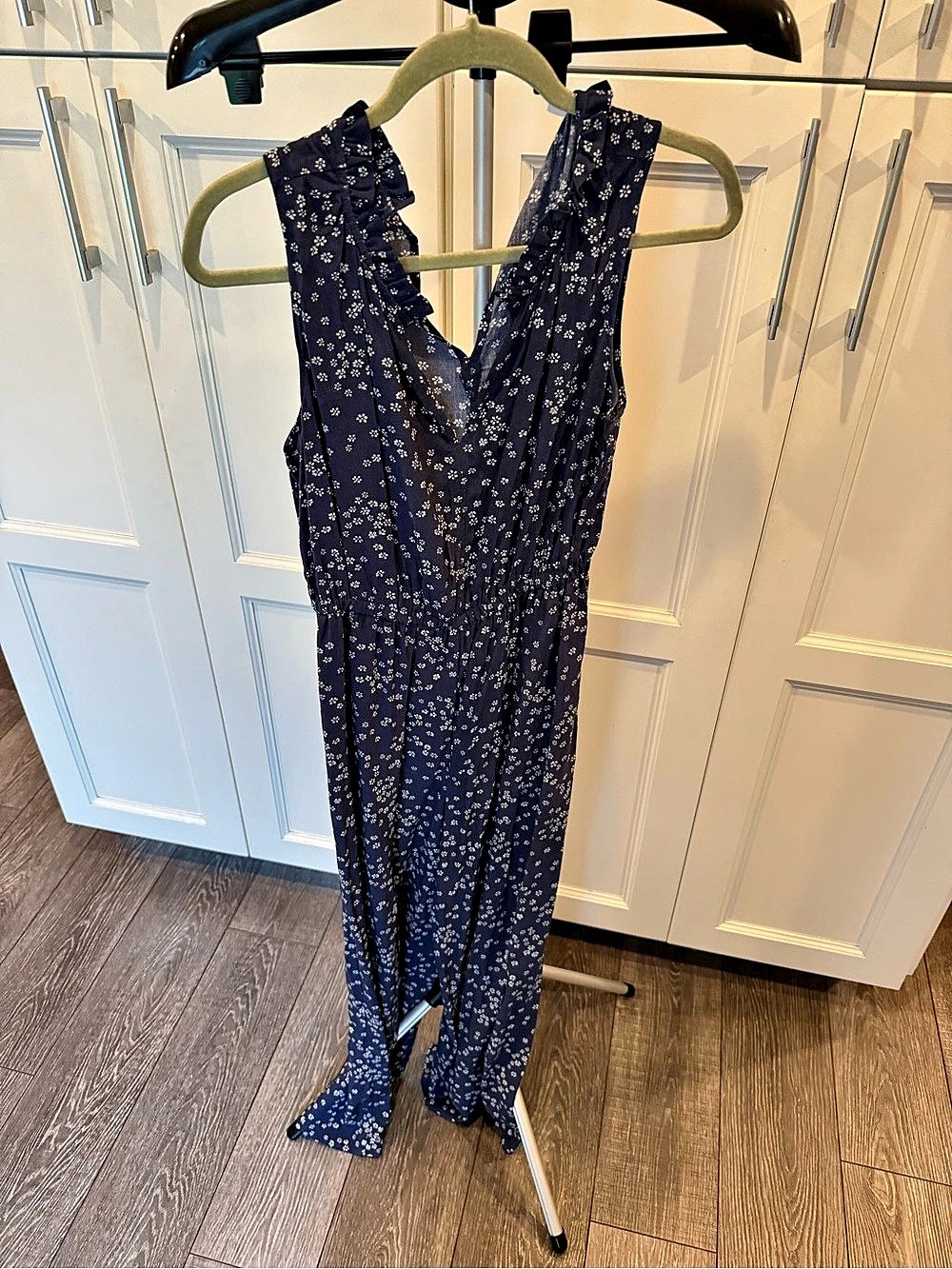 Gap Sleeveless Wide-Leg Jumpsuit Floral Jumpsuit Blue & White